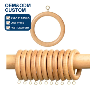 OEM mộc mạc tinh tế tay Crafted bằng gỗ Rèm nhẫn với Brass <span class=keywords><strong>Hooks</strong></span> - Product Image 1