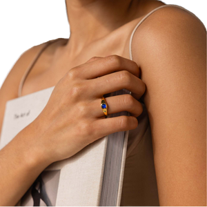 Anello 2025 alla moda con pietre preziose 18K oro PVD 316L acciaio inossidabile <span class=keywords><strong>pietra</strong></span> naturale artiglio gioielli taglie 5-12 regali di nozze da donna - Product Image 3