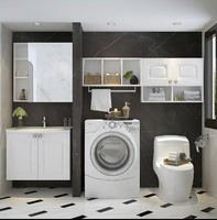 Meuble d'angle moderne étanche pour lave-linge avec portes en bois massif, garantie 1 an