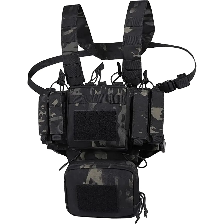 Bsci Fabriek Custom Tactical Borst Rig Verstelbare Afneembare Molle Borst Rigs Voor Outdoor Sport Borst Pack