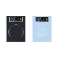 Kit de batterie externe 4 cellules 18650 sans soudure détachable avec aspiration magnétique ; Module de charge sans fil pour boîtier de batterie externe portable DIY