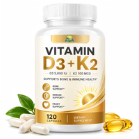 Capsules de Vitamine D3 K2 Naturelle Premium avec Service de Marque Privée en Gros OEM – Complément Nutritionnel Quotidien pour la Santé Osseuse des Adultes