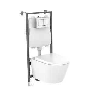 Wholesale Top Quality Flush Wall Hung Toilet Concealed Cistern With Dual Flush Button Wall Hung Toilet Tank For Bathroom