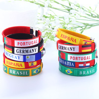 Brazalete con Bandera de Países de la Copa Mundial, Regalo Promocional para Fanáticos del Fútbol, Brazalete Deportivo, Pulsera Elástica