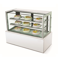Luxueux verre épissé gâteau boulangerie refroidisseur d'air réfrigérateur sans cadre vitrine refroidisseur réfrigérateur