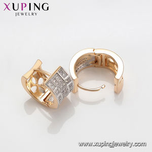 Xuping-pendientes de Aro para mujer, diseño multicolor, circón, 99382 - Product Image 5