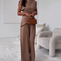 Derniers ensembles de mode printemps-été pour femmes, confortables, décontractés, 2 pièces, longs, à motifs unis, respirants