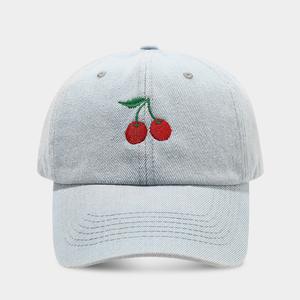 Gorra de Béisbol de Algodón de 6 Paneles Personalizada con MOQ Bajo, Logotipo Bordado en Denim Cherry, Unisex, Precio de Fábrica, Alta Calidad, Deportiva, para Exteriores - Product Image 3
