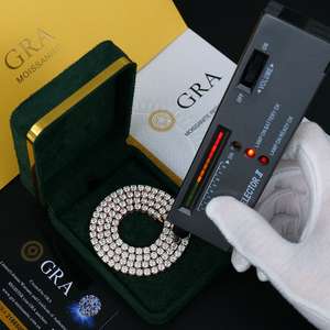 Collar de cadena de tenis de plata de ley 925 con diamantes VVS y moissanita, joyería certificada GRA, estilo hip-hop para hombre, venta al por mayor - Product Image 3