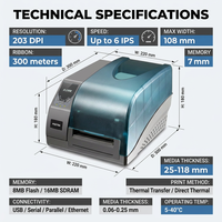 Imprimante d'étiquettes industrielle POSTEK G6000 600 dpi à transfert thermique haute vitesse pour ligne de production OEM