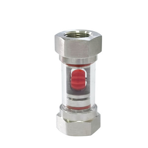 Indicateur de débit en acier inoxydable Musen 304316, jauge de niveau verticale filetée en verre, débitmètre de tuyau - Product Image 1