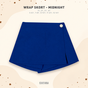 Kids <b>Wrap</b> Skort Broken <b>White</b> Cotton Canvas Button Front Mid Waist Skort Shorts Good Quality Skort Plain Dyed BOHOPANNA - Product Image 1