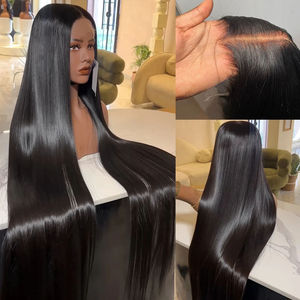 Wig renda 13x6 9x6 HD, Wig polos rambut manusia tanpa lem pemutih, Wig Frontal HD renda rambut lurus kutikula untuk WANITA HITAM - Product Image 4