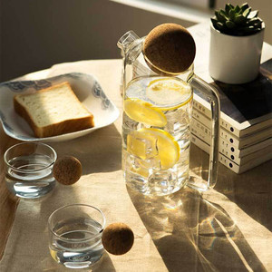 <span class=keywords><strong>เหยือก</strong></span>น้ำแก้วใสทำมือจากแก้วโบโรซิลิเกตคุณภาพสูง พร้อมหูจับและฝาปิดแบบลูกก๊อก ผลิตภัณฑ์เครื่องดื่มที่เป็นมิตรต่อสิ่งแวดล้อมและยั่งยืน - Product Image 4