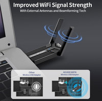 Adaptador WiFi 6 USB de Doble Banda 2.4G/5G AX1800, Dongle WiFi para PC de Escritorio, Receptor de Red Inalámbrica Compatible con Windows 11/10