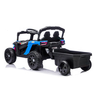 Mobil Utilitas 4 Roda untuk Anak, Pemutar MP3, Lampu LED, Tombol Start Satu Sentuhan, Indikator Daya, R/C 2.4G, UTV Listrik 24V Dengan Trailer
