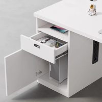 Bureau de travail moderne et durable, mobilier commercial avec grand espace, style panneau en bois pour le personnel