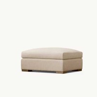 Canapé en lin sable moderne de luxe AH avec banquette et coussins lombaires, ensemble 3 places pour villa, salon, hôtel et bureau