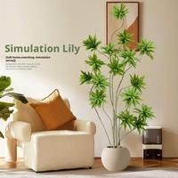 Pohon bambu Dekorasi Rumah, pohon Bamboo Lily refleksi dengan Pot untuk dekorasi rumah