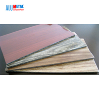 Panneaux muraux modernes en composite d'aluminium (ACP) pour appartements, imperméables, ignifuges, imitation bois, Alumetal, à prix abordable