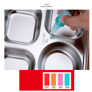 Assiettes divisées en acier inoxydable 304 à 3, 4 ou <span class=keywords><strong>5</strong></span> <span class=keywords><strong>compartiments</strong></span> avec couvercle, <span class=keywords><strong>plateau</strong></span> à dîner, boîte à lunch bento, contenants alimentaires - Product Image 3
