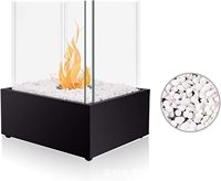Cheminée d'extérieur à éthanol avec base carrée pour camping, jardin, maison, salon – Emballage pour vente par correspondance