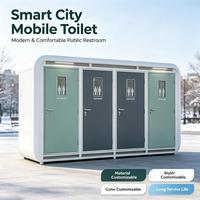 Station de lavage des mains intégrée avec panneau personnalisé, cabine sanitaire extérieure, toilettes mobiles modulaires en tôle galvanisée