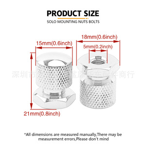 Tuerca para cojín de asiento Ms 4x2x1 para modificación de Harley cromada - Product Image 5
