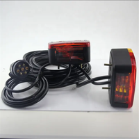 Kit de feux arrière pour remorque 12V, feux de freinage, de stop, de clignotant et de positionnement, accessoires pour remorque avec câble de 7,5 m et prise de remorque 7 broches