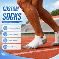 Chaussettes de sport pour hommes très vendues, respirantes, avec semelle en tissu éponge, en coton, design personnalisé, chaussettes de course à pied courtes