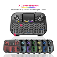 Mini clavier I10 I8 avec rétroéclairage 7 couleurs, souris aérienne sans fil 2.4G, clavier rechargeable, clavier souris aérienne I10 avec pavé tactile pour PC, manette de jeu
