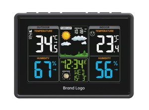 Stasiun cuaca <span class=keywords><strong>Digital</strong></span> 2025 Level masuk Promosi layar <span class=keywords><strong>LCD</strong></span> Monitor suhu dalam/luar ruangan - Product Image 3