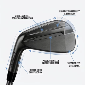 Ensemble de fers de golf premium noirs pour gauchers LH 4-9 PW avec shaft en acier et grip en caoutchouc – Prix de gros usine - Product Image 4