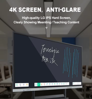 Tableau blanc interactif numérique intelligent 4K 120Hz avec écran tactile 40 points, écran plat de 75 pouces pour l'éducation en classe