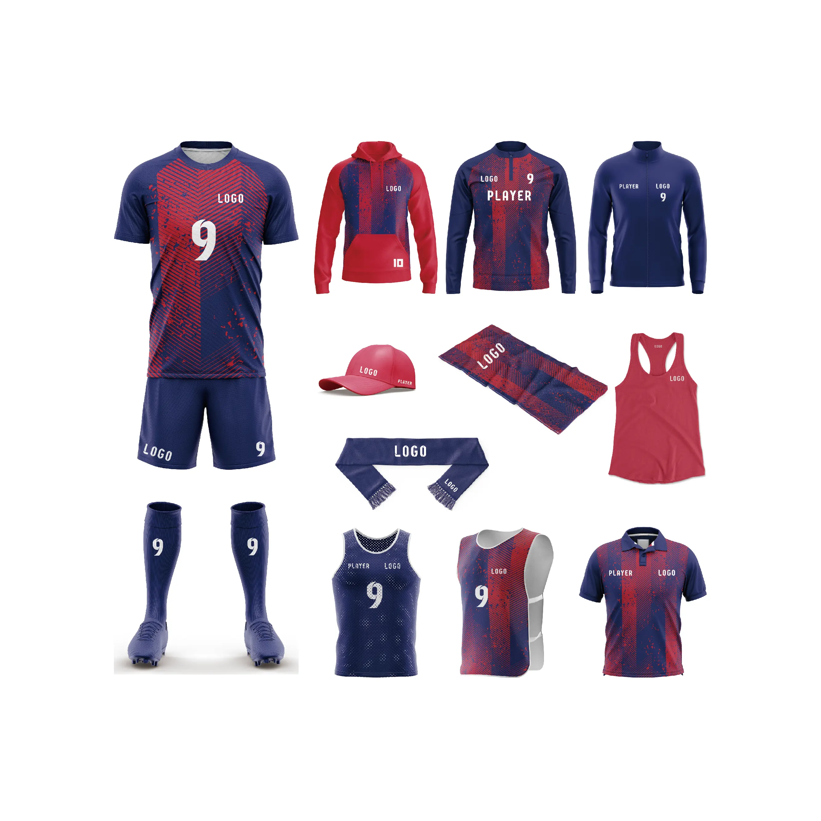 Low-Cost Custom Sportkleding, Voetbal Jersey Design, Voetbal Jersey Set