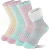 Chaussettes de ski et de randonnée en laine épaisse OEM pour l'hiver, haute qualité, anti-humidité, avec revers extensible, boucle en tissu éponge, coussinets intégraux, chaussettes thermiques de ski