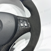 Volant en cuir intégral pour BMW E92 Sport pour BMW E90 E91 E71 E46 E60 Volant en cuir noir de qualité avec suède