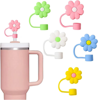 Mignon Pailles et Dust Toppers Couvre Caps Tasse 10mm Silicone Paille À Boire Cap Conseils Réutilisable 40oz Gobelet Accessoires Couvercle De Paille