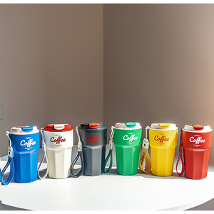 NOUVEAU tasse à café de voyage en acier inoxydable à double paroi en acier inoxydable avec couvercle étanche en corde 420ml 620ml prêt à expédier - Product Image 4