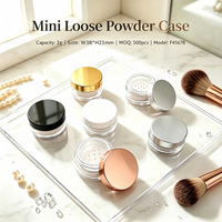 ISMAN Mini Boîtier à Poudre Libre 2g avec Tamis, Pot en Plastique PS Vide pour Cosmétiques, Contenant Portable de Voyage, Échantillon, Couvercle Or/Argent