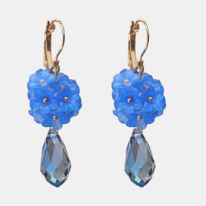 Nouvelle Mosaïque fleur frange boucles d'oreilles en cristal boucles d'oreilles en résine pour femme - Product Image 5