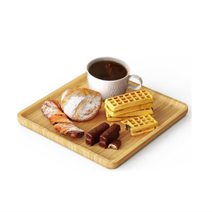 Bamboo Wooden Serving <b>Tray</b> Rectangular Solid Color For Hotel Coffee <b>Tea</b> Drinks - Product Image 3