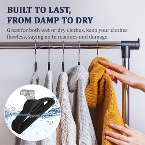 Ultra Slim Heavy Duty Kunststoff Kleiderbügel 50er Pack Flexible funktionale Wohnzimmer Kleider schrank Kleidung Organizer Anzug Kleiderbügel - Product Image 3