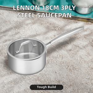 Cacerola de Acero Inoxidable de 18 cm de Envío Rápido Lennon, Diseño Clásico, 3 Capas, Olla para Leche EDM, Olla para Sopa, Material Metálico - Product Image 2
