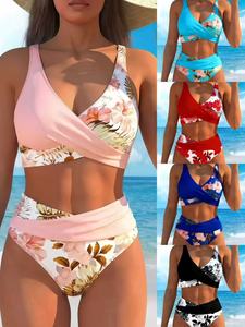 Двухкомпонентный купальник из полиэстера с принтом пальмовых листьев - Product Image 4