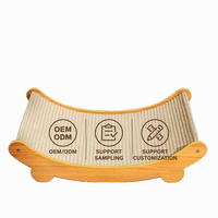 Lit grattoir pour chat en sisal avec cadre en bois OEM/ODM, coussin anti-chute incurvé, coin de repos pour chats