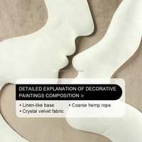 Vente en gros art mural texture 3D visage couple abstrait, tableau encadré artisanal MDF décoration maison
