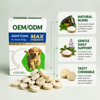 Comprimés à croquer pour la mobilité des animaux de compagnie, acides aminés, glucosamine, 120 unités, soin des articulations de la hanche pour chiens, OEM personnalisé