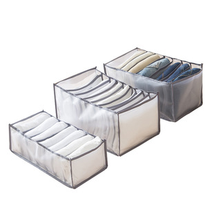 Clothes Jeans Compartment Mesh nylon foldable wardrobe drawer inner bra storage baskets closet organizer panties bra storage box