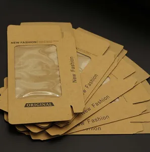Caja de embalaje de papel kraft biodegradable, personalizada, para funda de teléfono móvil